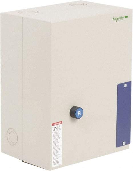 Schneider Electric - 3 Pole, 80 Amp, 120 Coil VAC, Nonreversible Enclosed IEC Motor Starter - 1 Phase Hp: 15 at 240 VAC, 7.5 at 120 VAC, 3 Phase Hp: 25 at 208 VAC, 30 at 230 VAC, 60 at 460 VAC, 60 at 575 VAC - Americas Industrial Supply