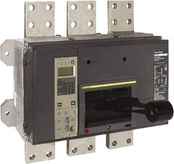 Square D - 1600 Amp, 600 VAC, 3 Pole, Panel Mount Molded Case Circuit Breaker - Electronic Trip, Multiple Breaking Capacity Ratings, 3/0 AWG - Americas Industrial Supply