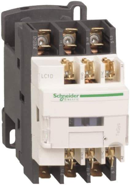 Schneider Electric - 3 Pole, 120 Coil VAC at 50/60 Hz, 25 Amp at 440 VAC and 9 Amp at 440 VAC, Nonreversible IEC Contactor - 1 Phase hp: 0.5 at 115 VAC, 1 at 230/240 VAC, 3 Phase hp: 2 at 200/208 VAC, 2 at 230/240 VAC, 5 at 460/480 VAC, 7.5 at 575/600 VAC - Americas Industrial Supply