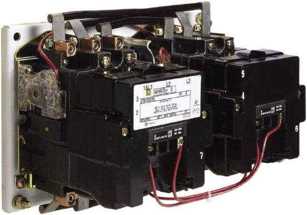 Square D - 3 Pole, 110 Coil VAC at 50 Hz and 120 Coil VAC at 60 Hz, 9 Amp NEMA Contactor - Open Enclosure, 50 Hz at 110 VAC and 60 Hz at 120 VAC - Americas Industrial Supply