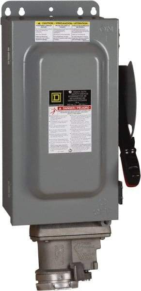 Square D - 60 Amp, 600 VAC, 3 Pole Nonfused Safety Switch - NEMA 12 & 3R, 30 hp at 600 VAC (Single Phase), 60 hp at 600 VAC (Triple Phase) - Americas Industrial Supply