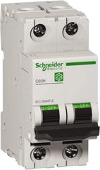 Schneider Electric - 10 Amp, 440 VAC, 2 Pole, DIN Rail Mounted Miniature Circuit Breaker - Magnetic Trip, Multiple Breaking Capacity Ratings, 18-4 AWG, 76mm Deep x 81mm High x 36mm Wide - Americas Industrial Supply