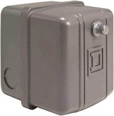 Square D - 1 NEMA Rated, DP, 5 to 10 psi, Electromechanical Pressure and Level Switch - Adjustable Pressure, 460/575 VAC, 1/4 Inch Connector, Screw Terminal, For Use with Air Compressors, Power Circuits, Water Pumps - Americas Industrial Supply