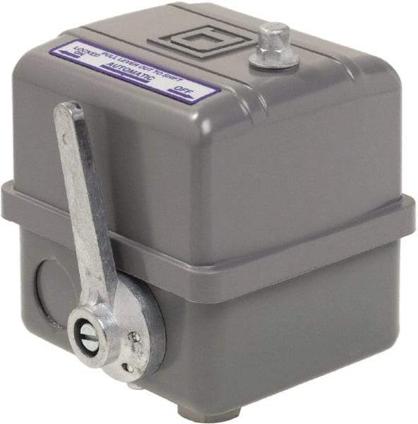 Square D - 1, 7, 9 and 3R NEMA Rated, 145 to 175 psi, Electromechanical Pressure and Level Switch - Adjustable Pressure, 575 VAC, L1-T1, L2-T2 Terminal, For Use with Square D Pumptrol - Americas Industrial Supply