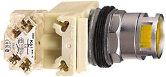 Schneider Electric - 30mm Mount Hole, Flush, Pushbutton Switch - Octagon, Amber Pushbutton, Illuminated, Momentary (MO) - Americas Industrial Supply