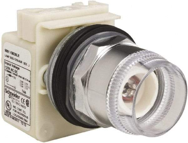 Schneider Electric - Flush Pushbutton Switch Operator - Red, Round Button, LED Lamp, Illuminated - Americas Industrial Supply