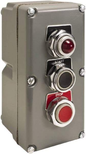 Schneider Electric - 1.18 Inch Mount Hole, Extended Straight, Pushbutton Switch - Weatherproof, Dust and Oil Resistant - Americas Industrial Supply