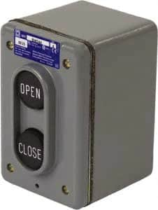 Schneider Electric - 2 Operator, Flush Pushbutton Control Station - Close, Open (Legend), Momentary Switch, NEMA 1, 4 - Americas Industrial Supply