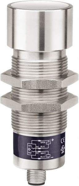 Telemecanique Sensors - NPN, PNP, 1m Detection, Cylinder, Ultrasonic Proximity Sensor - 4 Wires, IP67, 12 to 24 VDC, M30x1.5 Thread - Americas Industrial Supply