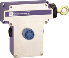 Telemecanique Sensors - 10 Amp, 2NO/2NC Configuration, Right Hand Operation, Rope Operated Limit Switch - Pushbutton Reset, Cable Pull, 300 VAC - Americas Industrial Supply