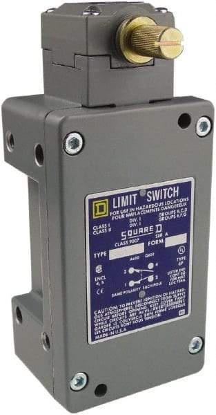 Square D - SPDT, NC/NO, 600 Volt Screw Terminal, Rotary Head Actuator, General Purpose Limit Switch - 1, 2, 4, 6, 12, 13, 6P NEMA Rating, IP67 IPR Rating - Americas Industrial Supply