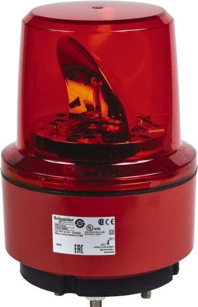 Schneider Electric - 24 VDC, 125 mAmp, Rotating Beacon LED Light - Surface Mounted, 7.05 Inch High, 130mm Diameter, 162 Flashes per min - Americas Industrial Supply