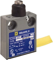 Square D - SPDT, NC/NO, 240 VAC, Prewired Terminal, Plunger Actuator, General Purpose Limit Switch - 1, 2, 4, 6, 6P NEMA Rating, IP67 IPR Rating, 80 Ounce Operating Force - Americas Industrial Supply
