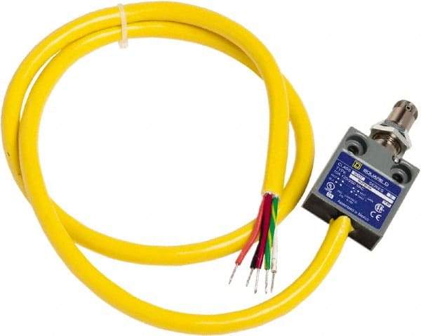 Square D - SPDT, NC/NO, 240 VAC, Prewired Terminal, Roller Plunger Actuator, General Purpose Limit Switch - 1, 2, 4, 6, 6P NEMA Rating, IP67 IPR Rating, Panel Mount, 80 Ounce Operating Force - Americas Industrial Supply