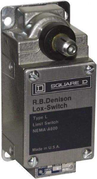 Square D - DPST, 2NC, 600 Volt, Screw Terminal, Rotary Spring Return Actuator, General Purpose Limit Switch - 1, 2, 4, 12, 13 NEMA Rating, IP67 IPR Rating - Americas Industrial Supply