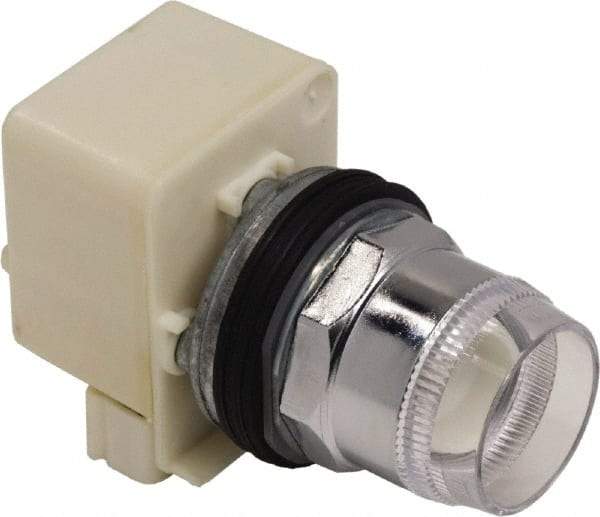 Schneider Electric - 1.18 Inch Mount Hole, Extended Straight, Pushbutton Switch Only - Round, Illuminated, Momentary (MO), Weatherproof, Dust and Oil Resistant - Americas Industrial Supply