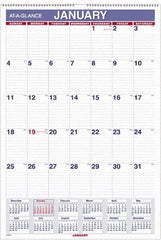 AT-A-GLANCE - 12 Sheet, 5-1/2 x 8-1/2", Wall Calendar - White - Americas Industrial Supply
