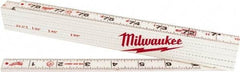 Milwaukee Tool - 6-1/2' Long, 1/16" Graduation, Folding Rule - 1-3/8" Wide, Composite Laminate - Americas Industrial Supply