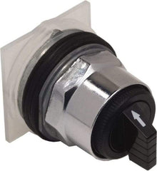 Schneider Electric - 1.18 Inch Mount Hole, 3 Position, Knob and Pushbutton Operated, Selector Switch Only - Black, Momentary (MO), without Contact Blocks, Weatherproof and Dust and Oil Resistant - Americas Industrial Supply