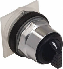 Schneider Electric - 1.18 Inch Mount Hole, 3 Position, Knob and Pushbutton Operated, Selector Switch Only - Black, Maintained (MA), without Contact Blocks, Weatherproof and Dust and Oil Resistant - Americas Industrial Supply