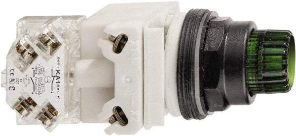 Schneider Electric - 30mm Mount Hole, Extended Straight, Pushbutton Switch Only - Octagon, Green Pushbutton, Illuminated, Momentary (MO) - Americas Industrial Supply