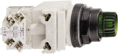 Schneider Electric - 30mm Mount Hole, Extended Straight, Pushbutton Switch Only - Octagon, Green Pushbutton, Illuminated, Momentary (MO) - Americas Industrial Supply