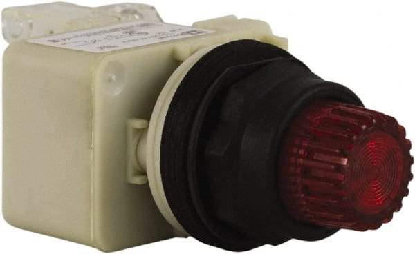 Schneider Electric - 30mm Mount Hole, Extended Straight, Pushbutton Switch with Contact Block - Red Pushbutton, Momentary (MO) - Americas Industrial Supply