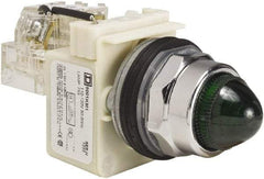 Schneider Electric - 120 VAC Green Lens Indicating Light - Screw Clamp Connector - Americas Industrial Supply