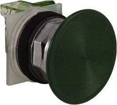 Schneider Electric - 30mm Mount Hole, Extended Straight, Pushbutton Switch with Contact Block - Green Pushbutton, Momentary (MO) - Americas Industrial Supply