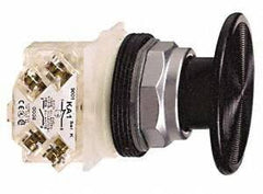 Schneider Electric - 30mm Mount Hole, Extended Straight, Pushbutton Switch with Contact Block - Black Pushbutton, Momentary (MO) - Americas Industrial Supply