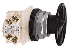 Schneider Electric - 30mm Mount Hole, Extended Mushroom Head, Pushbutton Switch with Contact Block - Round, Black Pushbutton, Momentary (MO) - Americas Industrial Supply