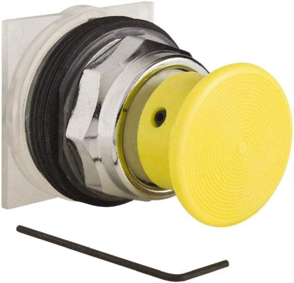 Schneider Electric - 30mm Mount Hole, Extended Straight, Pushbutton Switch Only - Yellow Pushbutton, Momentary (MO) - Americas Industrial Supply
