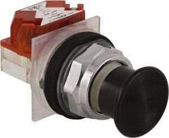 Schneider Electric - 30mm Mount Hole, Extended Straight, Pushbutton Switch with Contact Block - Black Pushbutton, Momentary (MO) - Americas Industrial Supply
