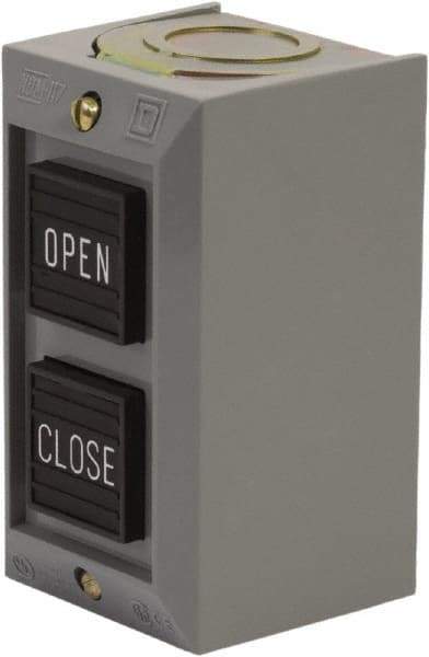 Schneider Electric - 2 Operator, Projecting Pushbutton Control Station - Close, Open (Legend), Momentary Switch, 2NO Contact, NEMA 1 - Americas Industrial Supply