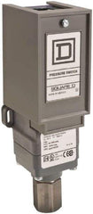 Square D - 1 NEMA Rated, SPDT, 20 to 1,000 psi, Electromechanical Pressure and Level Switch - Adjustable Pressure, 120 VAC at 6 Amp, 125 VDC at 0.22 Amp, 240 VAC at 3 Amp, 250 VDC at 0.27 Amp, 1/4 Inch Connector, Screw Terminal, For Use with 9012G - Americas Industrial Supply