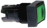 Schneider Electric - 16mm Mount Hole, Flush, Pushbutton Switch Only - Rectangle, Green Pushbutton, Illuminated, Momentary (MO), Vibration Resistant - Americas Industrial Supply
