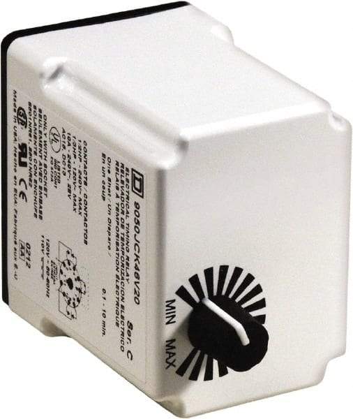 Square D - 0.1 to 10 min Delay, DPDT Time Delay Relay - 10 Contact Amp, 110 VDC & 120 VAC - Americas Industrial Supply