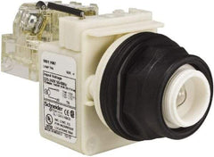 Schneider Electric - 220-240 V Incandescent Press-to-Test Indicating Light - Round Lens, Screw Clamp Connector, 54mm OAL x 42mm Wide, Vibration Resistant - Americas Industrial Supply