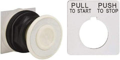 Square D - Extended Mushroom Head Pushbutton Switch Operator - White, Round Button, Nonilluminated - Americas Industrial Supply