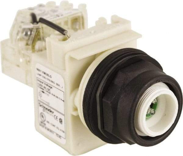 Schneider Electric - 120 V LED Press-to-Test Indicating Light - Round Lens, Screw Clamp Connector, Corrosion Resistant, Dust Resistant, Oil Resistant - Americas Industrial Supply