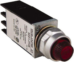 Schneider Electric - 110-120 V at 50/60 Hz Yellow Lens Incandescent Pilot Light - Domed/Round Lens, Screw Connector, 3.37" OAL x 0.84" Wide, Dust-tight, Oiltight, Shock Resistant, Vibration Resistant, Watertight - Americas Industrial Supply