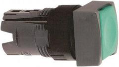 Schneider Electric - 16mm Mount Hole, Flush, Pushbutton Switch Only - Square, Green Pushbutton, Nonilluminated, Momentary (MO), Vibration Resistant - Americas Industrial Supply