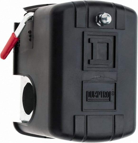 Square D - 1 NEMA Rated, DPST, 70 to 150 psi, Air Compressor Pressure and Level Switch - Fixed Pressure, 575 VAC, 1/4 NPT External Inch Connector, Screw Terminal, For Use with Square D Pumptrol - Americas Industrial Supply