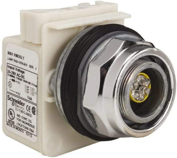 Schneider Electric - 28 V LED Pilot Light - Round Lens, Screw Clamp Connector - Americas Industrial Supply