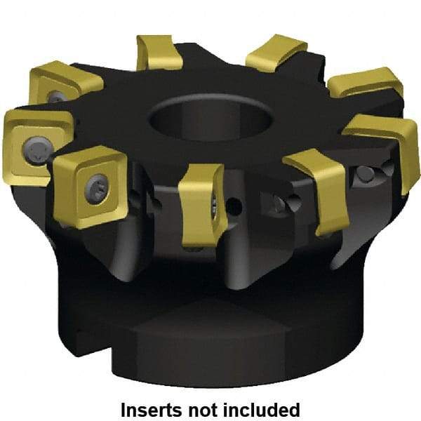 Kennametal - 7 Inserts, 80mm Cut Diam, 27mm Arbor Diam, 6mm Max Depth of Cut, Indexable Square-Shoulder Face Mill - 3° Lead Angle, 50mm High, SN_J120616EN__ Insert Compatibility, Series KSSM - Americas Industrial Supply