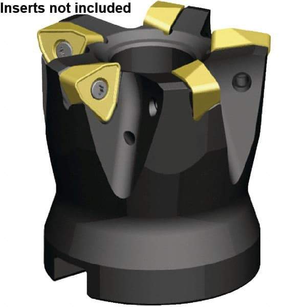Kennametal - 6 Inserts, 66mm Cut Diam, 22mm Arbor Diam, 1.5mm Max Depth of Cut, Indexable Square-Shoulder Face Mill - 78° Lead Angle, 50mm High, WOEJ090512SRHD Insert Compatibility, Through Coolant, Series Kenfeed - Americas Industrial Supply