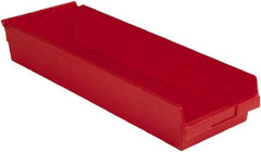 LEWISBins+ - 23-5/8" Deep, Red Hopper Shelf Bin - 4" High x 8-3/8" Wide x 23-5/8" Long - Americas Industrial Supply