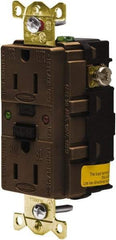 Hubbell Wiring Device-Kellems - 1 Phase, 5-15R NEMA, 125 VAC, 15 Amp, GFCI Receptacle - 2 Pole, Back and Side Wiring, Industrial Grade - Americas Industrial Supply