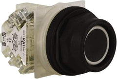 Schneider Electric - 30mm Mount Hole, Extended Straight, Pushbutton Switch with Contact Block - Black Pushbutton, Momentary (MO) - Americas Industrial Supply
