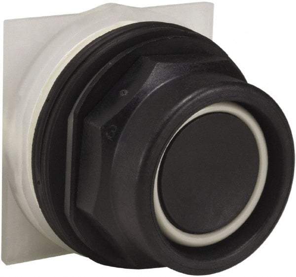Schneider Electric - 30mm Mount Hole, Extended Straight, Pushbutton Switch Only - Black Pushbutton, Momentary (MO) - Americas Industrial Supply